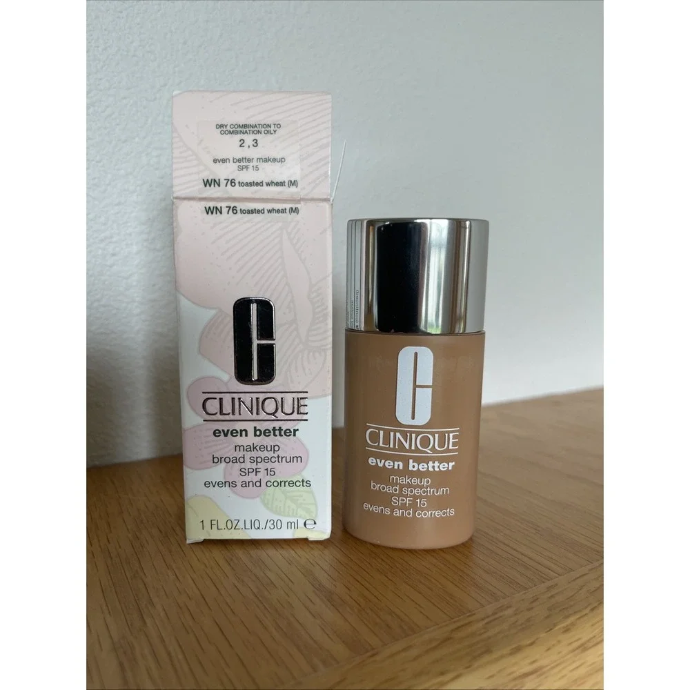 CLINIQUE ~ EVEN BETTER MAKEUP COVERAGE BROAD SPECTRUM # WN 76 TOASTED WHEAT 1 OZ